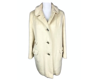 Vintage Clothing, Peacoat, Wool Coat, Balmacaan Coat, 50's Clothing, Loden, Beige, Single Breasted, Pockets, Austrian Buttons 1848