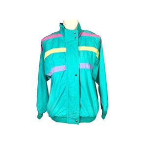 Vintage Clothing Streetwear Windbreaker 80's Retro Windbreaker Vintage Hipster Jacket Zip Up Pastel Jacket Athletic Windbreaker Jacket