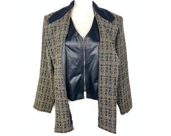 Vintage Jacket for Women | Vintage Clothing Work Wear | 80's Workwear Womens Vest Jacket | Jacket Vest 2 Piece Womens Vintage | Size 16