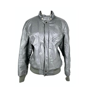 Vintage Leather Jacket | Leather Bomber Jacket, Men&#39;s Clothing, Vintage Clothing Jacket | Streetwear, 90s Clothing, Gray Jacket, Mens