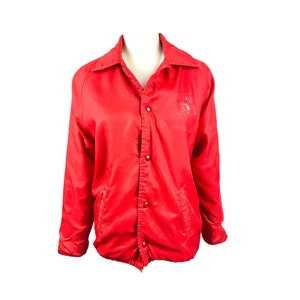 Vintage Windbreaker Jacket, 60&#39;s Clothing, Faux Shearling Lining, Red, Streetwear, Vintage Clothing, Comanche Chief De Leon Peanut Co.