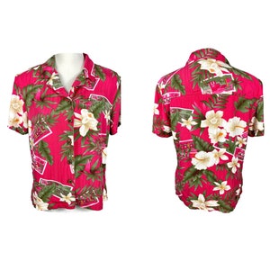 Vintage Top, Hawaiian Top, Button Up, 90&#39;s Clothing, Vintage Clothing, Size Medium, Womens Top, Vintage Blouse, 90s, Island Traders Top
