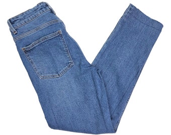90's High Rise Jeans | Vintage Cropped Blue Jeans