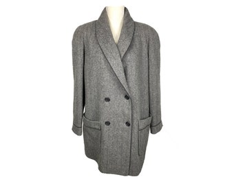 Wool Coat, Vintage Coat, 60's Clothing, Vintage Clothing, Wool, Herringbone, Mens, Double Breasted, High Neck, 60s, Madmen, Vintage