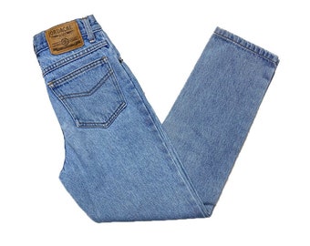 Vintage Clothing High Rise Denim Mom Jeans, 80's High Waisted Pants, Jordache Light Wash Denim Jeans, Waist: 24 Inches