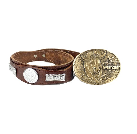 Concho Belt, Vintage Western Belt | 80's Brown Wes