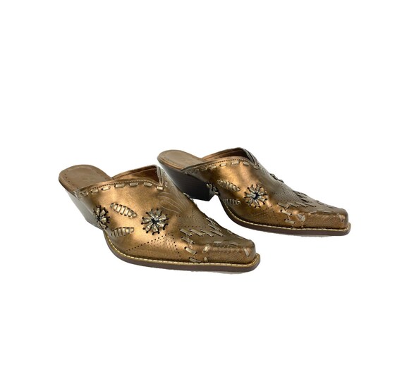 Vintage Leather Mules | 90's Western Mules