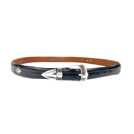 Men's Concho Belt Black Leather Size 42 