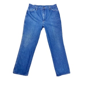 High Waisted Jeans 70's, Vintage High Rise Jeans, Blue Jeans, Maverick Denim, Vintage Clothing Pants 38 Waist Jeans, Straight Leg Pants image 2