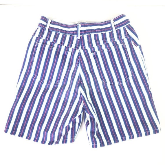 Vintage High Rise Shorts | 90's Pin Striped Jean … - image 3