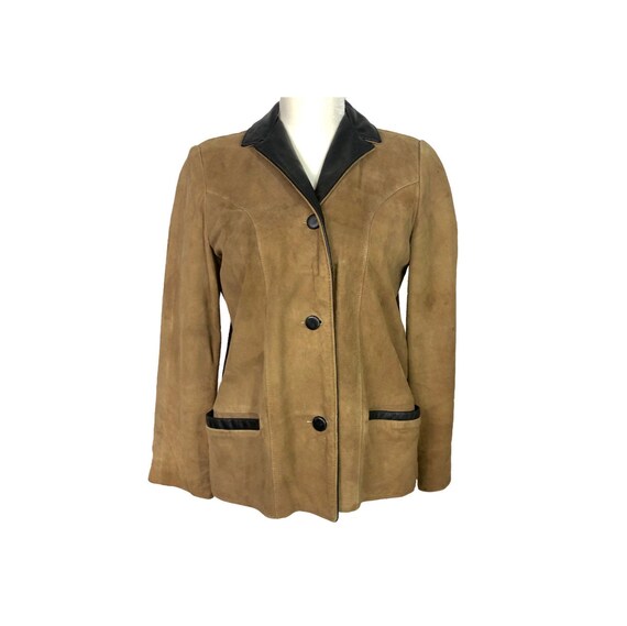 40's Suede Jacket | Vintage Brown Suede Leather Bl