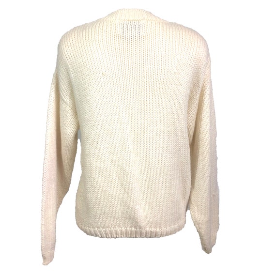 80's Cable Knit Sweater | Vintage Knit V Neck Swe… - image 5