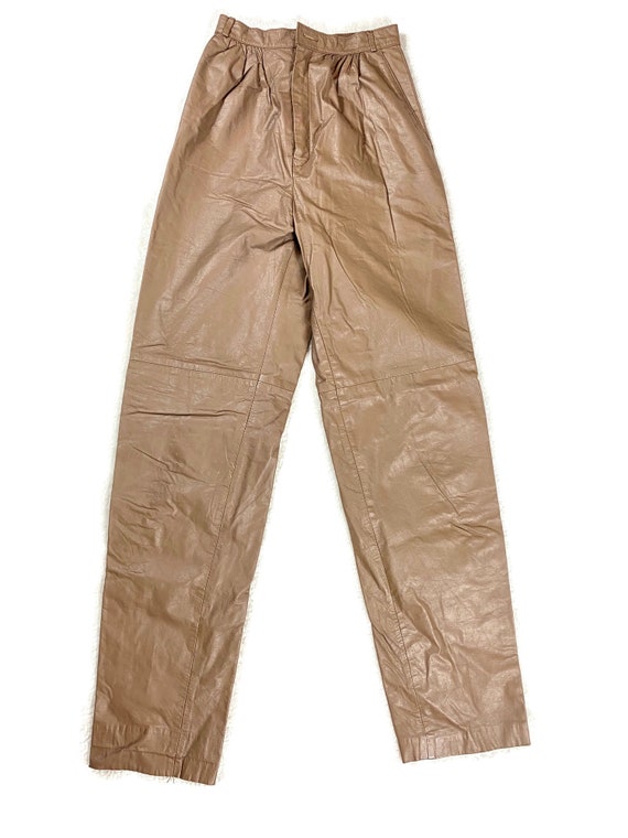 Vintage Pants, Leather, High Rise Pants | Brown L… - image 3