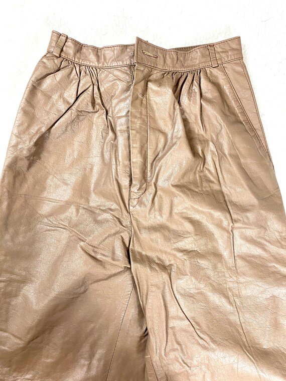 Vintage Pants, Leather, High Rise Pants | Brown L… - image 5