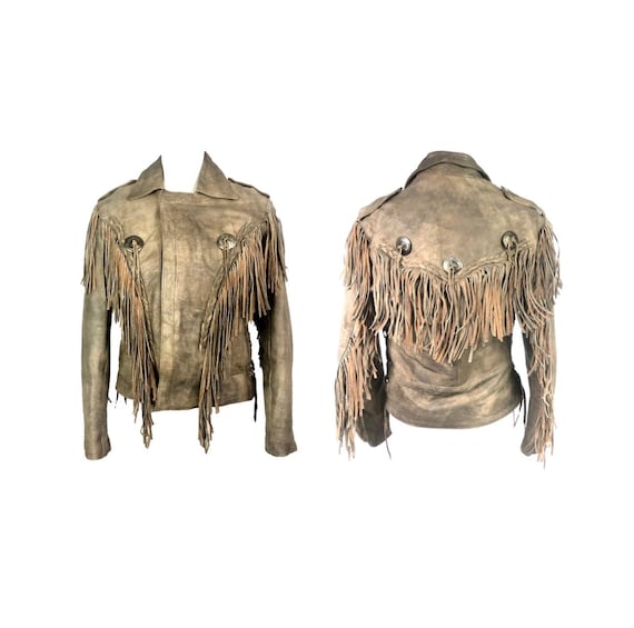 Vintage Fringe Jacket | 80's Brown Leather Jacket