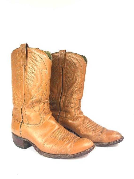 70's Cowboy Boots | Vintage Brown Leather Western… - image 2