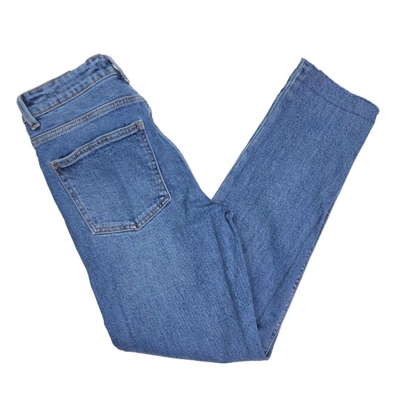 90's High Rise Jeans | Vintage Cropped Blue Jeans - image 1