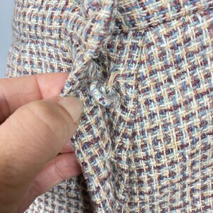Vintage Clothing Tweed Palazzo Pants High Waisted Woven 70's Wide Leg Capri Pants image 8