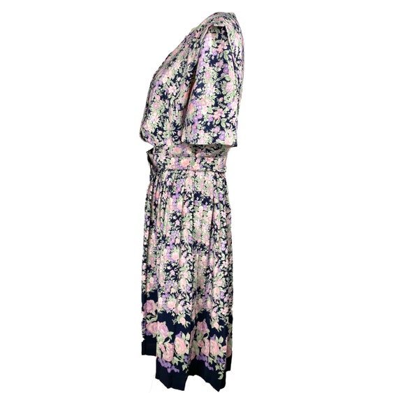 70's Shirt Waist Dress | Vintage Floral Pleated D… - image 4