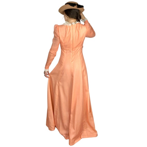 Vintage Gunne Sax Prairie Dress, Peach Pink, Lace… - image 7