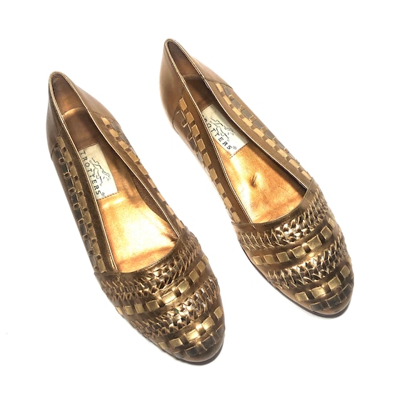 metallic gold loafers