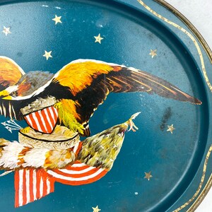 Vintage Eagle Decorative Tray United States Eagle Memorabilia, Vintage Housewares Medium Size Metal Tray, Decorative Trays image 2