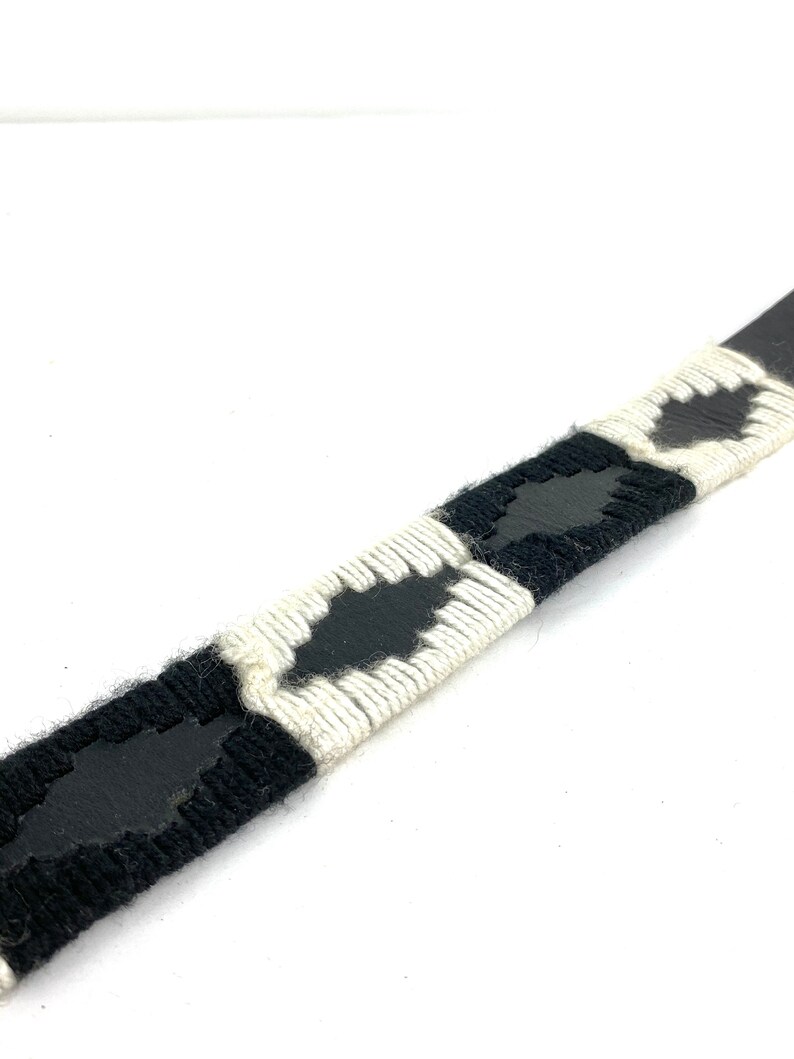 90/'s Southwestern Belt Black Leather Western Belt Vintage Belt Vintage Western Belt