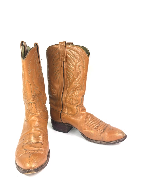 70's Cowboy Boots | Vintage Brown Leather Western… - image 4