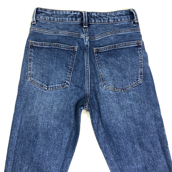90's High Rise Jeans | Vintage Cropped Blue Jeans - image 3