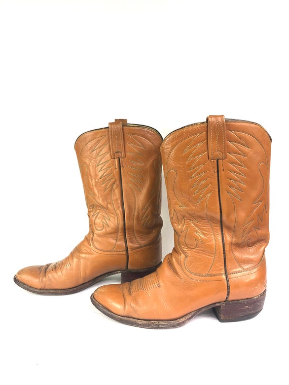 70's Cowboy Boots | Vintage Brown Leather Western… - image 3