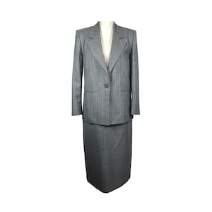 Women's Vintage Skirt Suit with Blazer High Rise Skirt 70's Back Bay Suit for Women Striped image 1