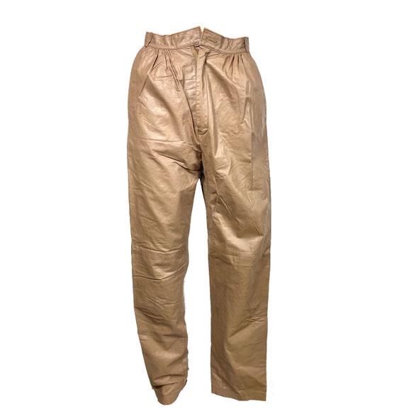 Vintage Pants, Leather, High Rise Pants | Brown L… - image 2