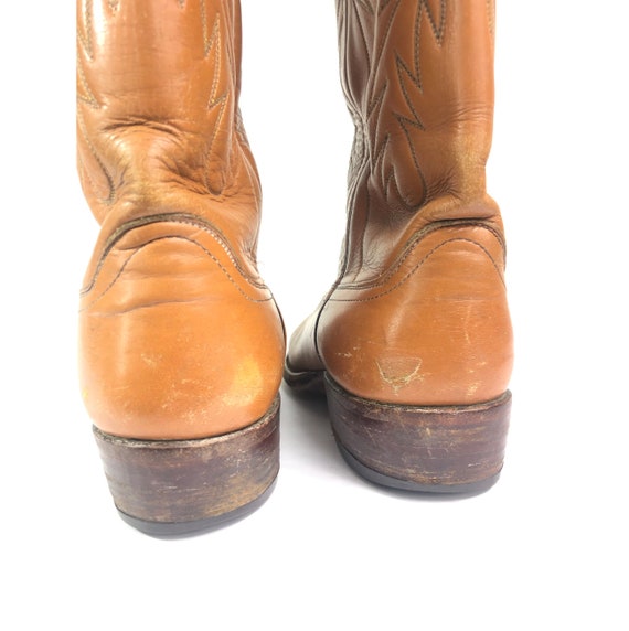 70's Cowboy Boots | Vintage Brown Leather Western… - image 9