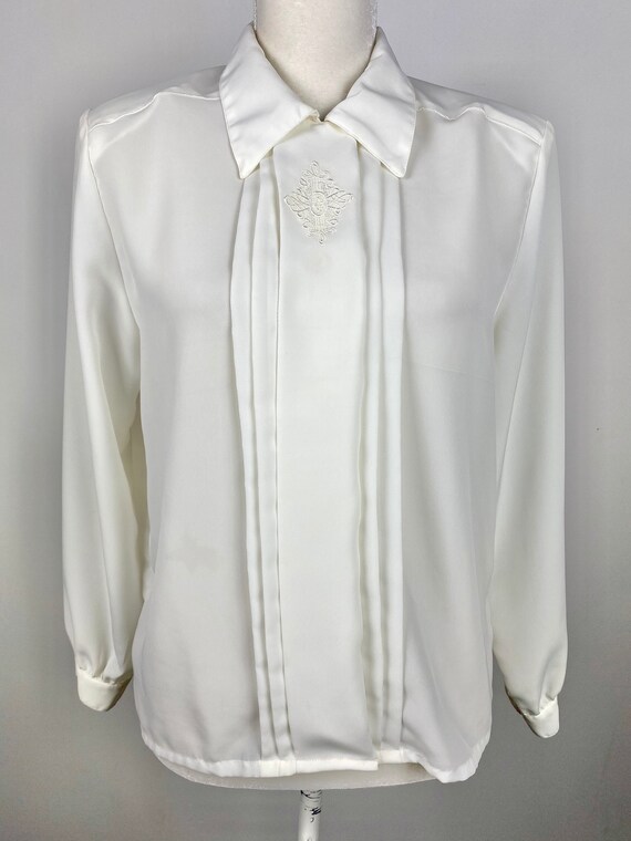 Vintage Blouse|70's Off White Blouse, 70s Clothin… - image 2