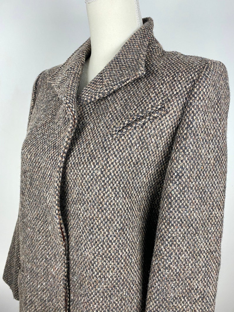 Vintage Wool Coat 60s Clothing, Vintage Tweed Peacoat Jacket, Peacoat ...