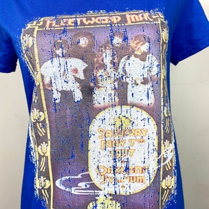 Vintage Clothing 90's Fleetwood Mac Knock Off Tour T-Shirt, Oakland Stadium 1977 Tee, Stevie Nicks, Fleetwood Mac Band Tee Blue Size Medium image 3