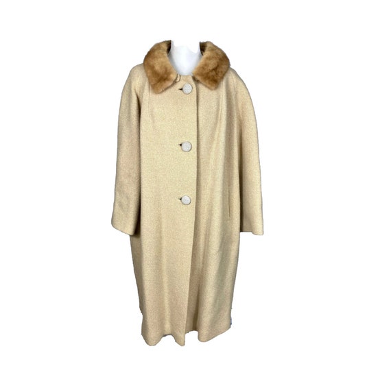 Vintage Coat, 40's Clothing, Fur Collar, Hooded, P