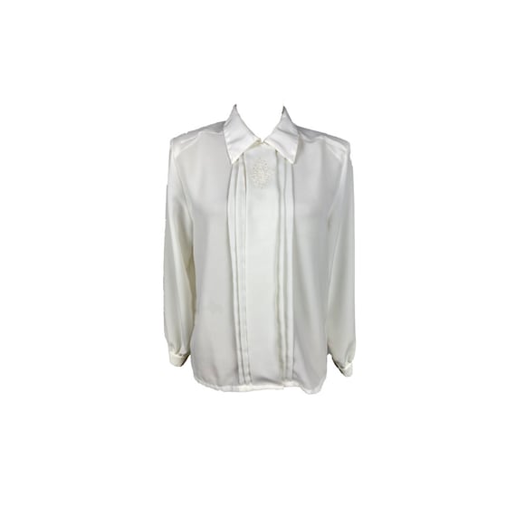 Vintage Blouse|70's Off White Blouse, 70s Clothin… - image 1