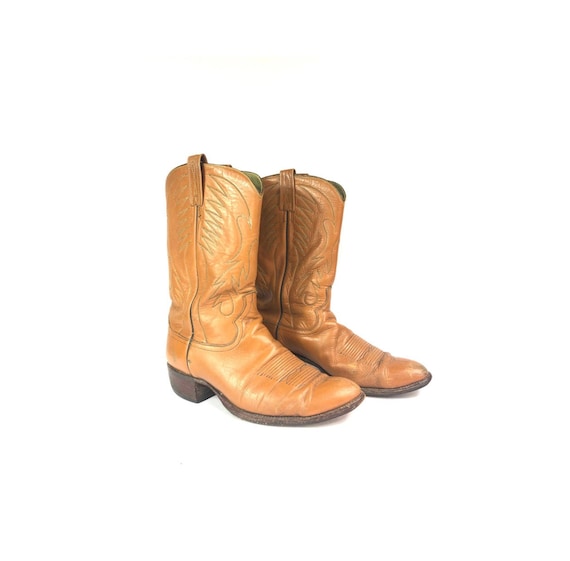 70's Cowboy Boots | Vintage Brown Leather Western… - image 1