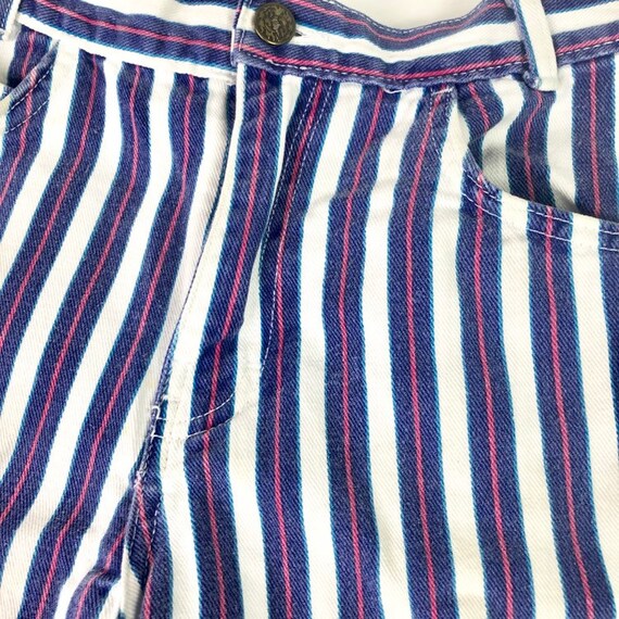 Vintage High Rise Shorts | 90's Pin Striped Jean … - image 5