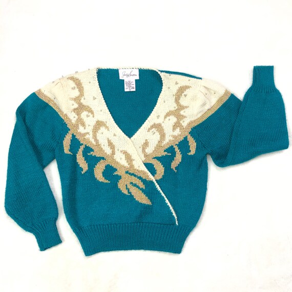 retro v neck sweater