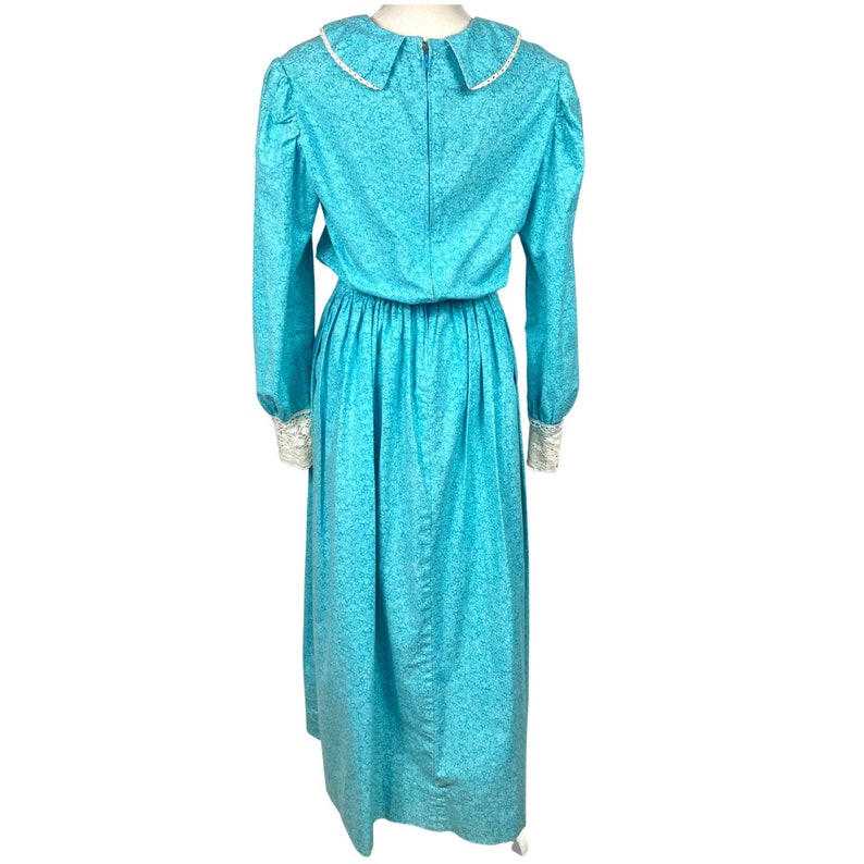 60s70s Vintage Gunne Sax Prairie Dress Floral Blue White Lace Neckline /& Cuffs No Tags Vintage Clothing Dresses Granny Dress Size XSS