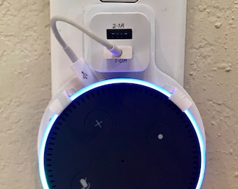 SturdyGrip® Dual USB Port PLUG-IN Wall Mount for Amazon Echo Dot 2nd  Generation