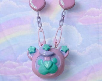 Fairy kei Bärenkopf Halskette