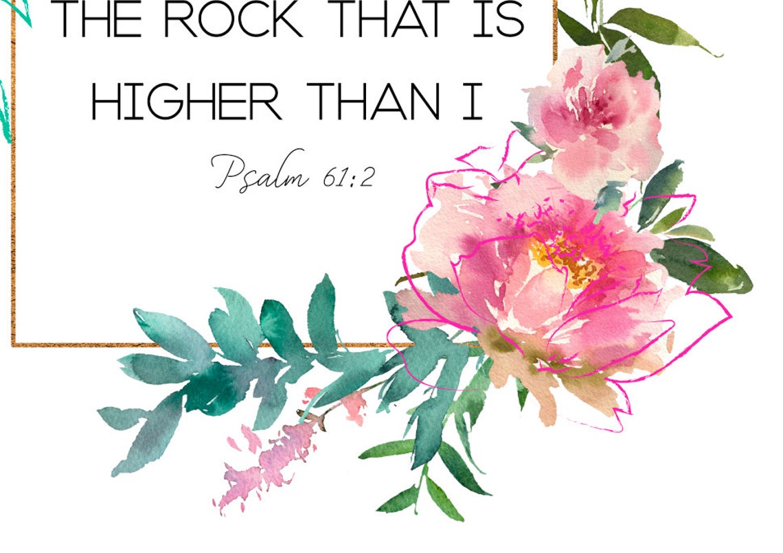 Psalm 61:2 Scripture wall art Bible verse wall decor | Etsy