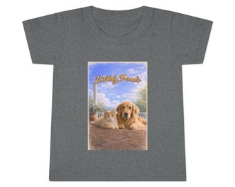 Golden Retriever y gatito en armonía. Amistad con diferentes personalidades.