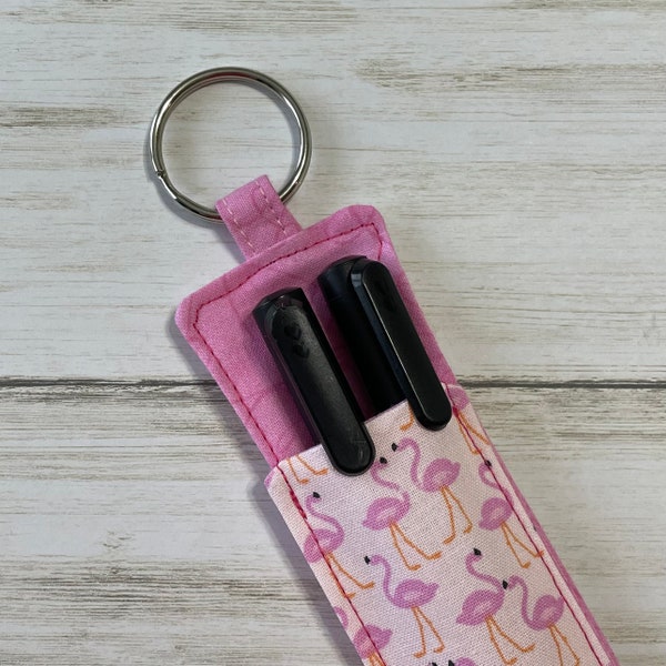 Flamingo Lanyard Pen Holder, Lanyard Highlighter Holder, Lanyard Marker Holder, Dark Pink Thread