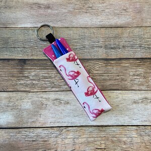 Lanyard Pen Holder, Lanyard Highlighter Holder, Lanyard Marker Holder, Flamingo