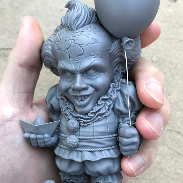 Pennywise Unpainted Solid Resin Kit, 5" Inch Tall, Chibi