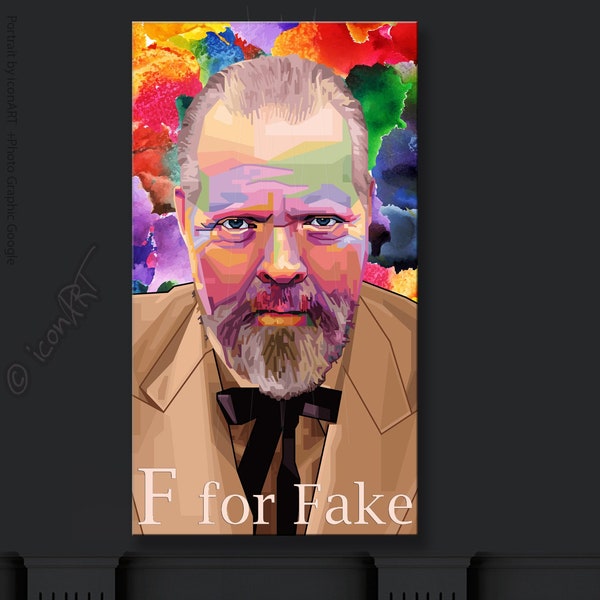 F for Fake - Orson |o1 - MOVIE POSTER ART Wallart for cineasts, movie fans and film lovers - Digital Art on canvas - pop art framed art xxl